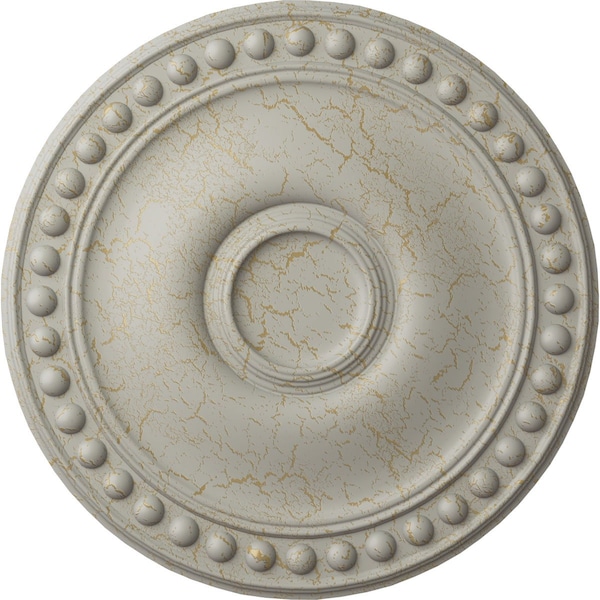 Ekena Millwork Foster Ceiling Medallion (Fits Canopies up to 5 5/8"), 19 1/8"OD x 1"P, Pot of Cream Crackle CM19FOPCC - main